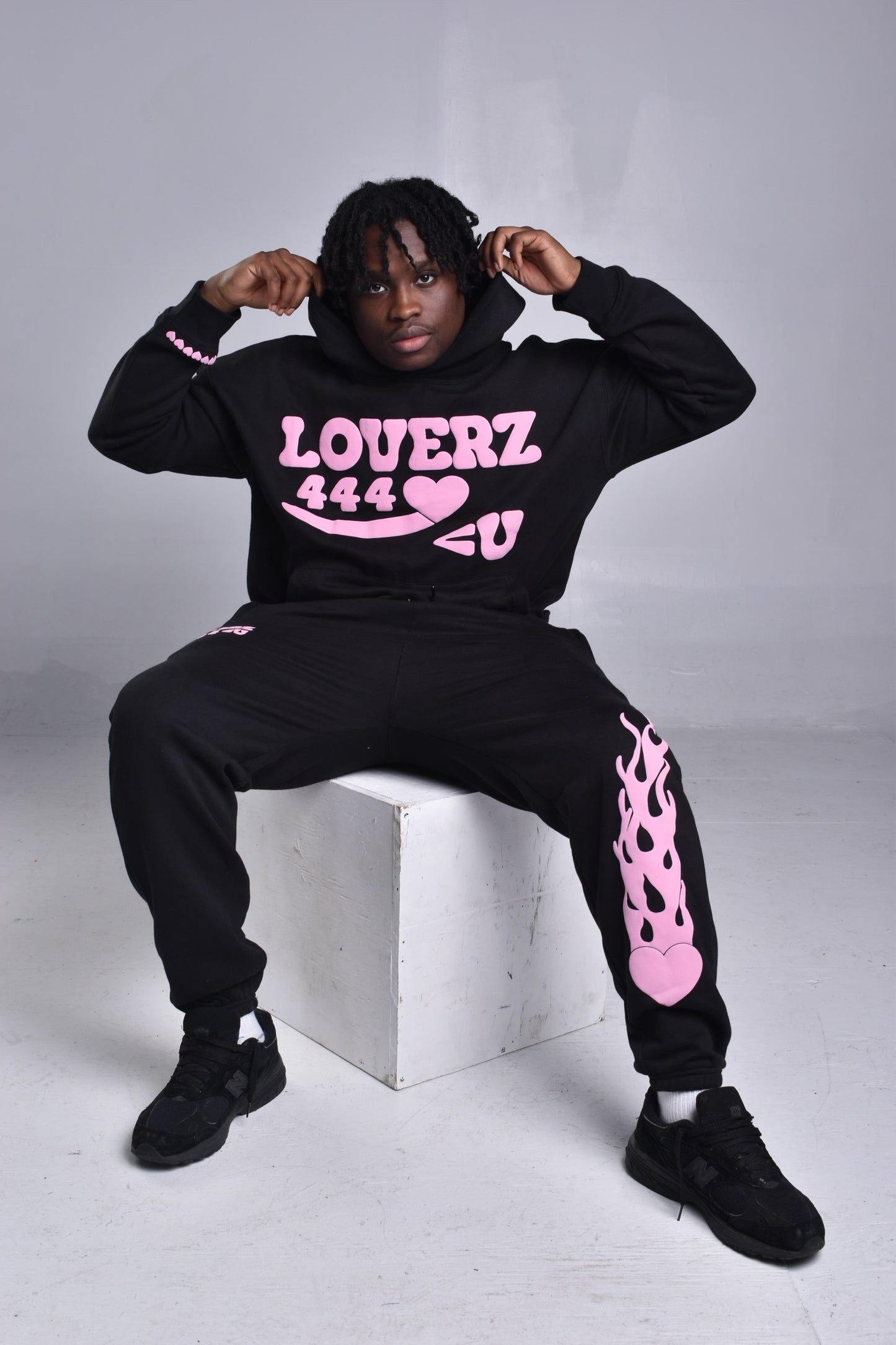 LOVERZ 444 <U Black & Pink Sweatsuit