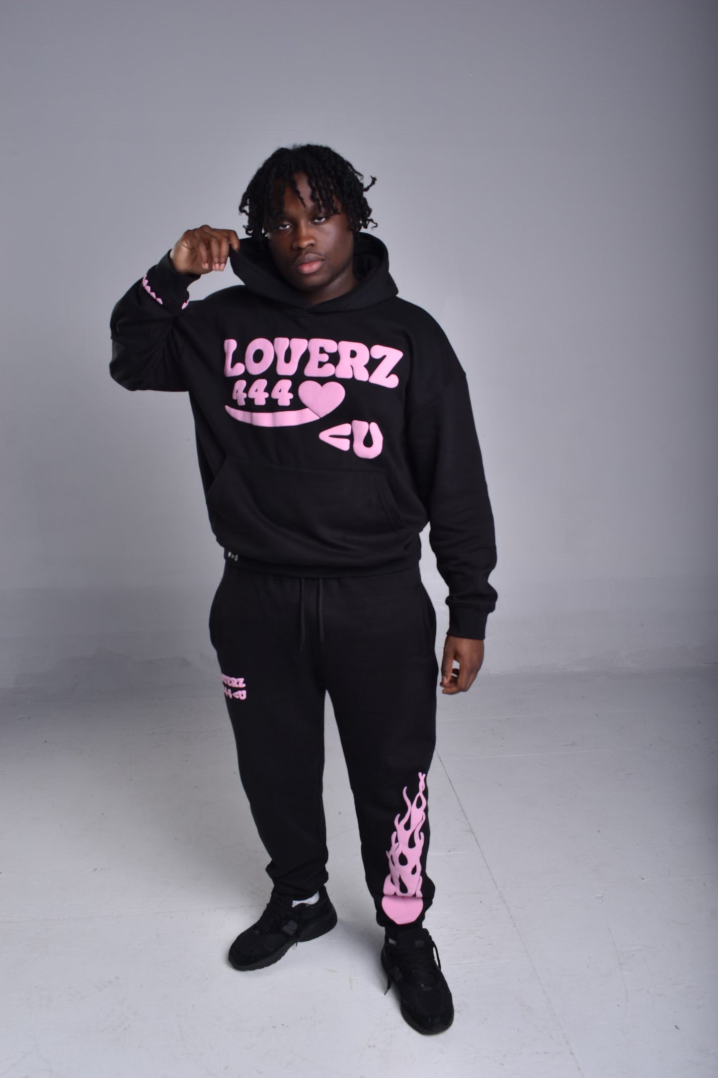 LOVERZ 444 <U Black & Pink Sweatsuit